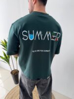 تیشرت SUMMER سبز تیره کد 200521