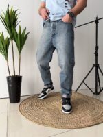 Loose Fit آبی طوسی تیره ساده کد 1001291