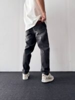 Loose Fit ذغالی شست دار ساده کد 1001512