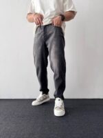 Loose Fit ذغالی شست دار ساده کد 1001512