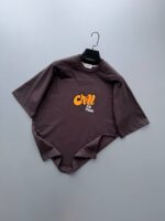 تیشرت باکسی طرح Chill طوسی کد 200733
