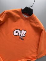 تیشرت باکسی طرح Chill نارنجی کد 200735
