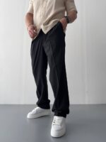 شلوار پارچه ای مشکی ساده کد 1001522