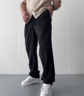 شلوار پارچه ای مشکی ساده کد 1001522